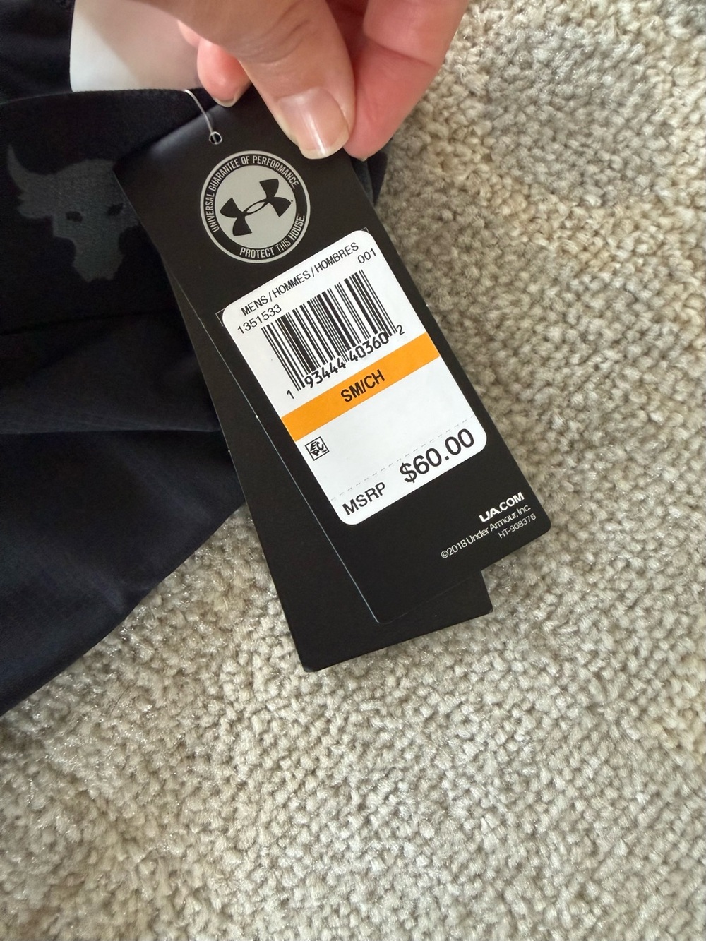 NWT Under Armour Project Rock Men’s Compression Leggings Black S - Picture 6 of 10